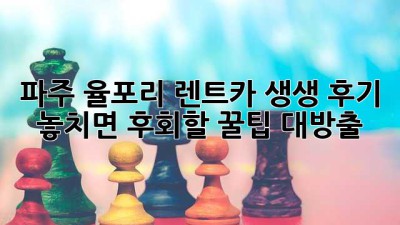 파주 율포리 렌트카 생생 후기! 🚗💨 놓치면 후회할 꿀팁 대방출